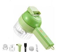 SIYANO Set di tagliaverdure elettrico portatile 4 in 1, robot da cucina multifunzione per aglio, peperoncino, cipolla, sedano, zenzero, carne con spazzola, utensile da cucina, tagliapasta
