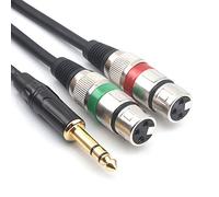 Siyear 6.35 mm (1/10,2 cm) TRS spina maschio a doppia XLR femmina microfono stereo sbilanciato adattatore convertitore audio y Splitte cavo (1.5meters)