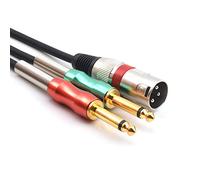SiYear 6.6FT XLR 3 pin maschio a doppio 6.35mm 1/4 "TS maschio Y splitter cavo Y, doppio mono (1/4 pollici) 6.35mm a XLR maschio Cavi per microfono stereo (2M)