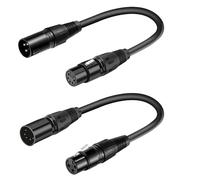 SiYear Cavo audio da XLR maschio a 3 pin a XLR femmina a 5 pin e femmina da 3 pin a maschio a 5 pin, per microfono, DMX, luci da palcoscenico, ecc. (1 set/2 pezzi