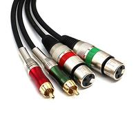 SiYear Cavo audio doppio XLR a doppio RCA maschio Phono HIFI sbilanciato, cavo patch per microfono con due connettori XLR a 3 pin e 2 RCA (10 FT/3 m)