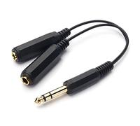 SiYear Cavo audio stereo da 6,35 mm su 2 prese TRS da 1/4", cavo audio placcato in oro, 6,5 giri, doppio dado da 6,5 (0,2 m)