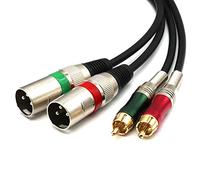 SiYear Cavo da doppio XLR a RCA, 2 XLR maschio a 2 RCA Phono, cavo audio HiFi per amplificatore, mixer, microfono, cavo patch (1,5 m)