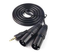 SiYear Cavo di connessione sbilanciato, da mini jack stereo TRS da 3,5 mm a doppio XLR maschio a 3 poli, cavo patch separatore a Y, lunghezza: 1,5 m 3.5TRS-2XLRM(1.5M)