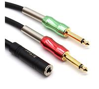 SiYear Cavo patch breakout splitter da 6,35 mm femmina TRS a doppio maschio da 6,35 mm a doppio sdoppiatore a Y maschio da 6,35 mm (50 cm)