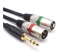 SiYear - Cavo per microfono con attacco da TRS maschio da 6,35 mm a doppio attacco XLR maschio stereo non bilanciato, 3 m