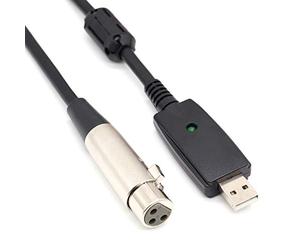 SiYear Cavo per microfono USB, cavo convertitore da USB maschio a XLR femmina a 3 pin audio da studio Cavo adattatore Adattatori per strumenti Registrazione Karaoke Canto o microfoni