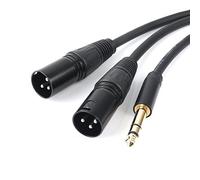 SiYear Cavo professionale con connettore TRS maschio da 6,35 mm a connettore 2 Dual XLR maschio per microfono e stereo, convertitore audio bilanciato e adattatore con divisore a Y (1,5 m)