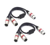 SiYear Cavo sdoppiatore bilanciato XLR, da XLR femmina a doppio XLR maschio a 3 pin, cavo splitter per microfono, adattatore audio, 50 cm, confezione da 2