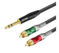 SiYear Cavo splitter a Y da 6,35 mm a doppio RCA, cavo audio da jack stereo da 6,35 mm a RCA maschio, cavo da TRS a doppio connettore RCA (1,5 m)