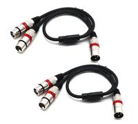 SiYear Cavo splitter XLR bilanciato - XLR maschio a doppia femmina a 3 pin patch Y cavo microfono splitter cavo audio adattatore 50 cm (confezione da 2)