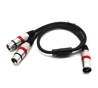 SiYear Cavo splitter XLR - Cavo di collegamento a Y XLR maschio a doppia femmina 3 pin Cavo separatore microfono bilanciato Adattatore audio (50 cm/1.5 FT)
