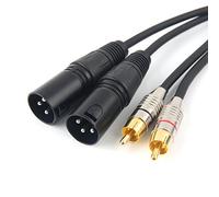 SiYear Dual XLR a Dual RCA Male Phono Plug Cavo Audio HIFI Unbalanced, Due XLR 3Pin a 2 RCA Connessione Microfono Cavo Patch (10FT/3M)
