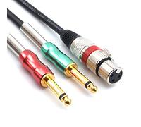 SiYear XLR femmina da 3 pin a 6,35 mm mono maschio cavo audio splitter a Y audio, doppio cavo adattatore da 6,35 mm 1/4 "maschio a XLR microfono stereo