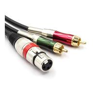 SiYear XLR maschio a 2 x Phono RCA Plug Adapter Y Splitter cavo, 1 XLR maschio 3 pin a doppio RCA maschio cavo audio stereo cavo connettore (1,5 metri) 2RCAM-XLRF(1.5m)