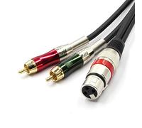 SiYear XLR maschio a 2 x Phono RCA Plug Adapter Y Splitter cavo, 1 XLR maschio 3 pin a doppio RCA maschio cavo audio stereo cavo connettore (1,5 metri) 2RCAM-XLRF(3m)