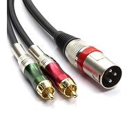 SiYear XLR maschio a Phono 2 RCA adattatore sdoppiatore cavo patch, 1 XLR maschio 3 pin a doppio 2RCA maschio Stereo audio cavo connettore (1.5 m/5FT)