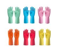 Siyecioa 6 Paia di Guanti per La Pulizia Della Casa | Guanti in Lattice Guanti da Cucina e da Bagno | Medio 5 Paia | Grande 1 Paia | 6 Diversi Colori