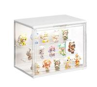 Siyecioa Vetrinetta Espositiva Vetrina Acrilico con LED, Teca Plexiglass con Porta, Case di Miniatura Oggetti Vetrina Modellini Display Box per Collezionismo, Action Figure, Minifigures 27×21×18cm
