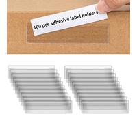 SIYOMG Etichette adesive per mensole, 100 pezzi, 11 x 3 cm, in plastica trasparente, per cestini, etichette con nome, espositori per mensole, per supermercato, ufficio, casa