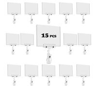 SIYOMG Porta Cartellini Prezzi, 15 Pezzi Chiaro Segno Esposizione Clip, Plastica Porta Etichette Supporto Merce Pubblicità per Negozi Dettaglio Supermercati