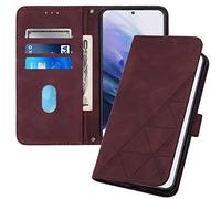 SIYOPINPFY Cover per iPod Touch 7 / iPod Touch 6 / iPod Touch 5 Custodia con Supporto, Antiurto Pelle PU Portafoglio Flip Libro Libretto Magnetico Case con Porta Carte Completa Protezione YBS Rosso