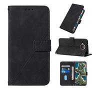 SIYOPINPFY Cover per Nokia X20 Custodia con Supporto, Antiurto Pelle PU Portafoglio Flip Libro Libretto Magnetico Case con Porta Carte Completa Protezione Cover per Nokia X20 / Nokia X10 YBS Nero