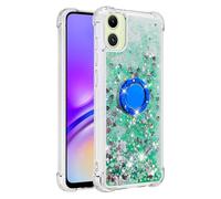 SIYOPINPFY Custodia con supporto per Samsung Galaxy A07, Brillantini Paillette Liquido Sabbie Custodia, Trasparente Silicone Bumper Antiurto Protezione Cover per Samsung A07 YBR Amore verde