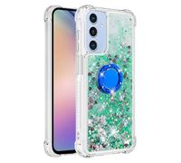 SIYOPINPFY Custodia con supporto per Samsung Galaxy A17 / A26, Brillantini Paillette Liquido Sabbie Custodia Trasparente Antiurto Protezione Bumper Cover per Samsung A17 / A26 YBR Amore verde