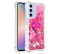 SIYOPINPFY Custodia con supporto per Samsung Galaxy A17 / A26, Brillantini Paillette Liquido Sabbie Custodia Trasparente Antiurto Protezione Bumper Cover per Samsung A17 / A26 YBR Amore rosa