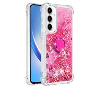 SIYOPINPFY Custodia con supporto per Samsung Galaxy A36, Brillantini Paillette Liquido Sabbie Custodia, Trasparente Silicone Bumper Antiurto Protezione Cover per Samsung A36 5G YBR Amore rosa