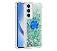 SIYOPINPFY Custodia con supporto per Samsung Galaxy A56, Brillantini Paillette Liquido Sabbie Custodia, Trasparente Silicone Bumper Antiurto Protezione Cover per Samsung A56 5G YBR Amore verde