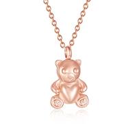 SIYUU Urna a forma di orsetto, per ceneri gioielli, giocattoli a forma di orso, urna per cremazione, collana commemorativa, porta cenere, medaglione con ciondolo, Metallo