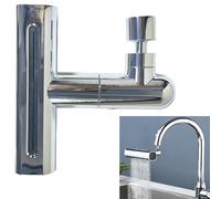 Siyyunran Rubinetto Cascata Kitchen Faucet 360° Girevole Antispruzzo Adattatore Pressione Multifunzione 4 In 1 Miscelatore (Nero)