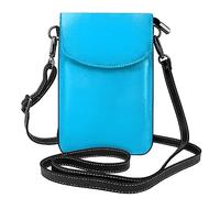 sizaCVC Piccola borsa a tracolla con stampa di strumenti musicali per chitarra e basso, borsa in tela con tracolla regolabile, borsa multifunzione in pelle, Tinta unita Azzurro, Taglia unica