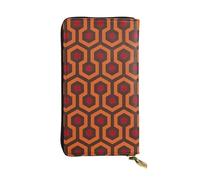 sizaCVC Pochette lunga in pelle nera bianca con stampa marmorizzata - Porta carte bifold leggero - Portafoglio sottile alla moda, Panoramica brillante, Taglia unica