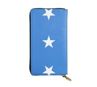 sizaCVC Portafoglio lungo in pelle con stampa bandiera spagnola - Porta carte bifold leggero - Portafoglio sottile alla moda, Bandiera della Somalia, Taglia unica