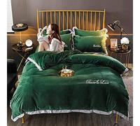 Size Purple Winter Winvet Cover Biancheria da Letto Copripiumino Doppio per Trapunta Set di coperture Piatti Flemia King Doppia Dimensione Rosso a Blu Calda (Green Full)