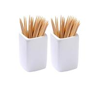 Sizikato 2 porta stuzzicadenti in ceramica quadrata semplice bianco puro.