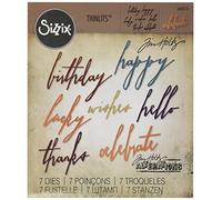 Sizzix 660215 Strumento Scrapbooking Thinlits Die Set 7 Pezzi Celebrazione Manoscritto di Tim Holtz