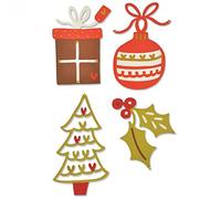 Sizzix 661296 Fustella Thinlits Fancies Festivi, Acciaio al Carbonio, Multicolore, 23.5x8.1x0.2 cm