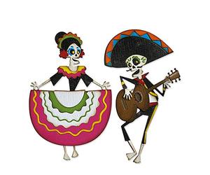 Sizzix 664969 - Set di fustelle Thinlits Day of the Dead Colorize di Tim Holtz, 21 pezzi