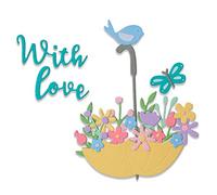 Sizzix 665180 - Set di fustelle Thinlits, 11 pezzi, motivo - fiori in ombrello