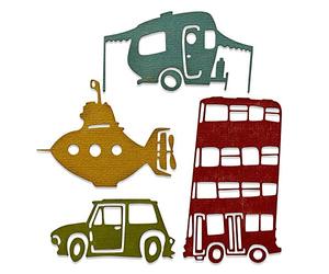 Sizzix 665220 Fustella Thinlits #1 di Tim Holtz Confezione da 4 Scrapbooking, Multicolor, Taglia unica