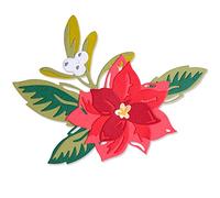 Sizzix 665342-Set di Fustelle Thinlits, 13 Pezzi, Motivo: Fiori Natalizi a Strati di Lisa Jones, Multicolor, Taglia unica