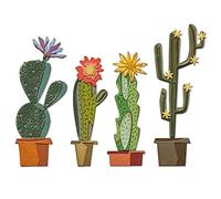 Sizzix 665365 - Set di fustelle Thinlits, 9 pezzi, motivo - cactus funky di Tim Holtz