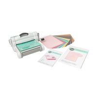 Sizzix Big Shot Plus Fustellatrice Versatile con Apertura Formato A4, Design Portatile a Rullo - Bianco e Grigio - Macchina e Kit Iniziale