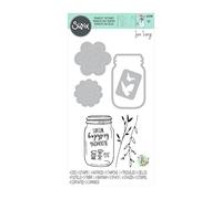 Sizzix by Chapter Framelits Die Set 4PK w/5PK Stamps Birthday Jar di Jen Long | 665320 |Capitolo 2 2022, Carta Metallo, Multicolor, One Size