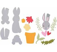 Sizzix Catherine Pooler - Set di fustelle a forma di coniglietto, 17 pezzi