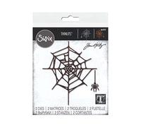 Sizzix Die 2PK Spider Web Set di Fustelle Thinlits 2 pz 664747 Ragnatela by Tim Holtz, Taglia unica